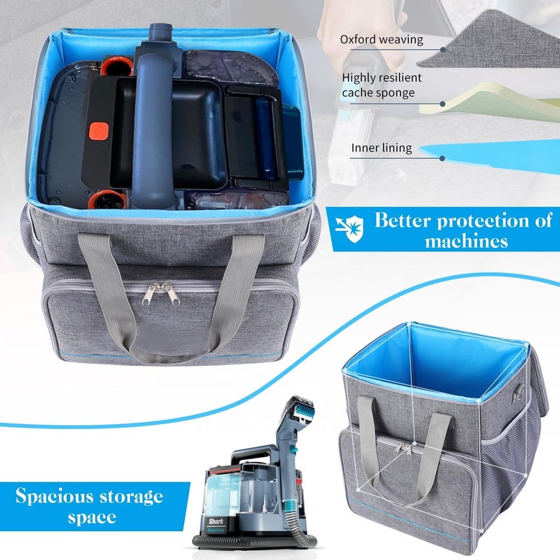 LOTCAIN Storage Bag Compatible with Shark StainStriker Carpet and Upholstery Cleaner Machine Portable Carrying Bag with Large Space Storage Bag for Carpet Cleaner,Soft Handle,Bag Only - Image 4